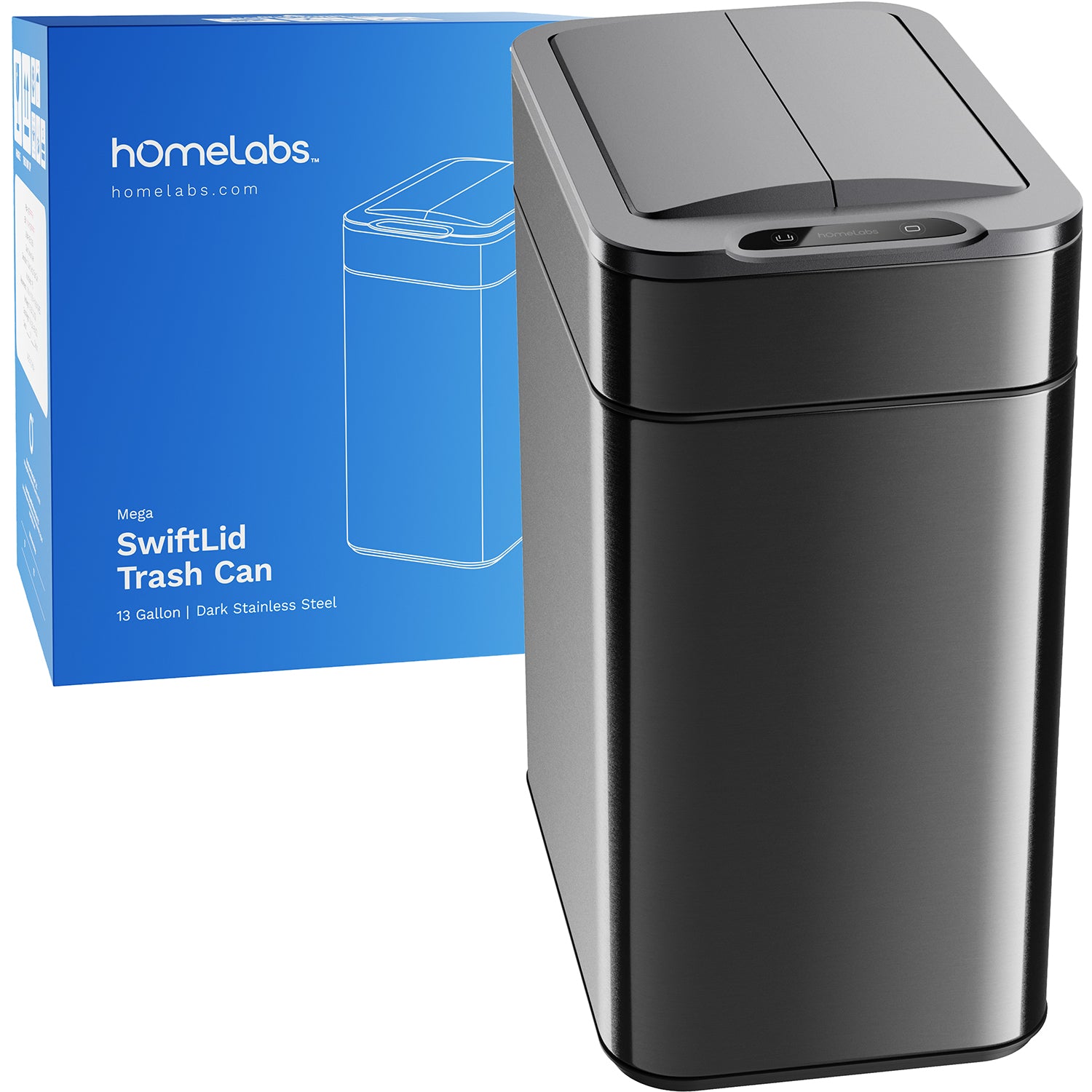 13 Gallon - Sensor Trash Can - Dark Stainless Steel