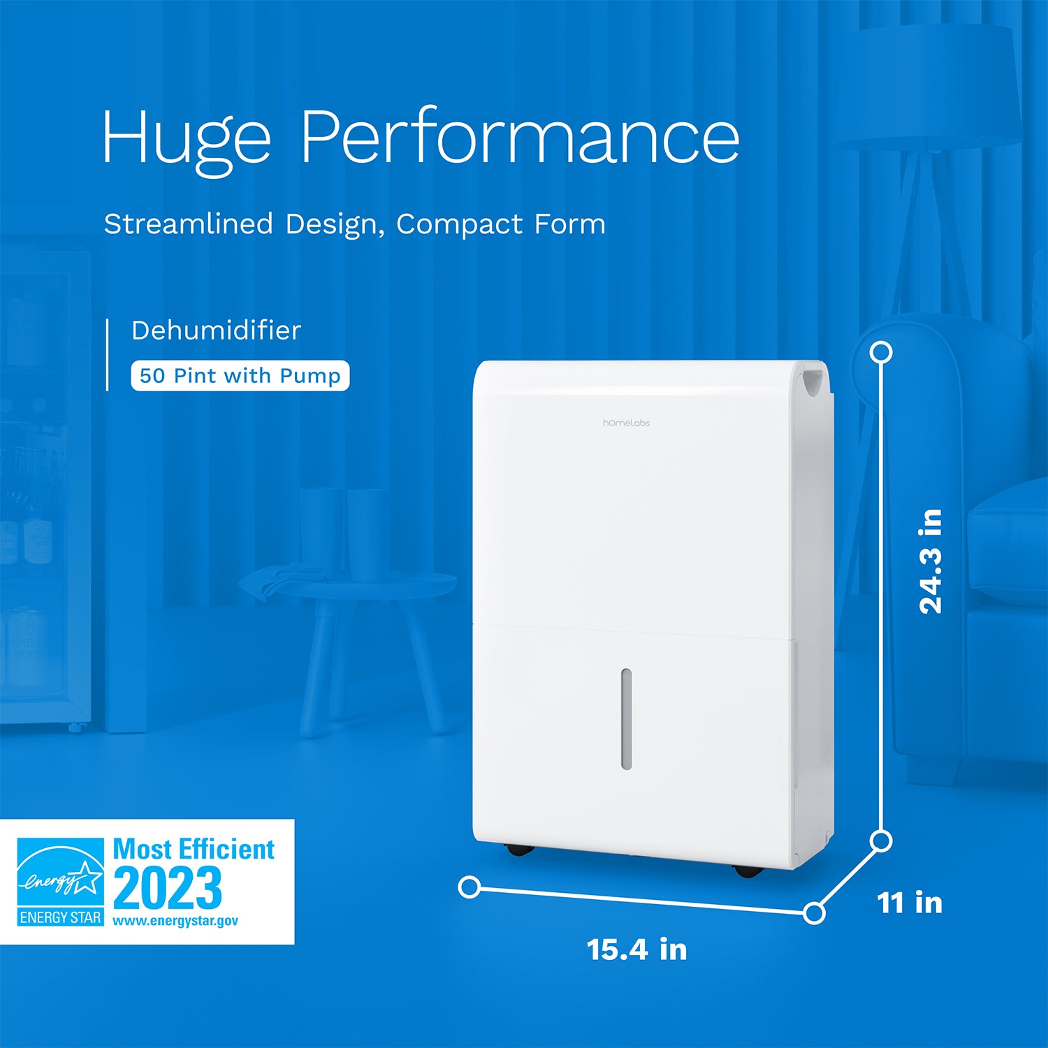 4500 Sq. Ft. Energy Star WiFi-Enabled Dehumidifier with Pump